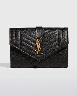Saint Laurent YSL Monogram Large Pouch in Smooth Leather Neiman