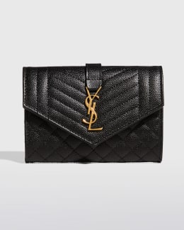 Saint Laurent Ysl Triquilt Flap Continental Wallet