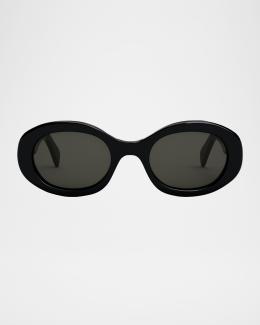 Triomphe Round Acetate Sunglasses | Neiman Marcus display picture 1