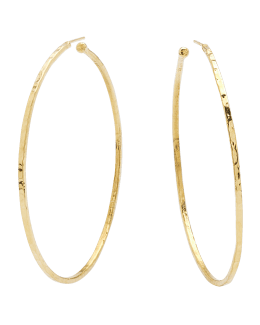 Medium Hammered Bangle Hoop Earrings