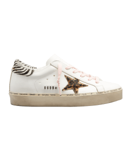 Golden Goose Hi Star Leather & Leopard Platform Sneakers | Neiman