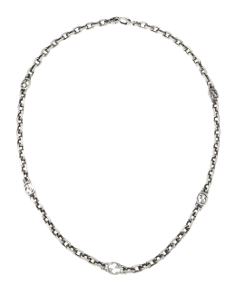 Gucci Men's Enameled Interlocking G Sterling Silver Chain Necklace ...