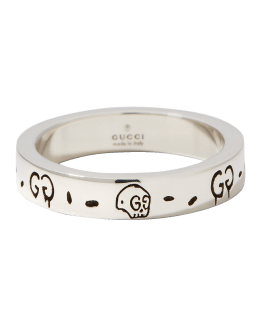 Gucci Ghost 6mm Sterling Silver Ring | Neiman Marcus