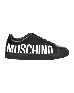 Moschino Men's High-Top Leather Logo Sneakers | Neiman Marcus