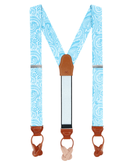 Blue Silk Men's Suspenders BRUCLE