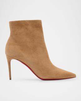 Christian Louboutin Suede Zip Detail Boot in Tan Christian Louboutin So Kate 85 Boot Suede Boots - Brown  main image 4