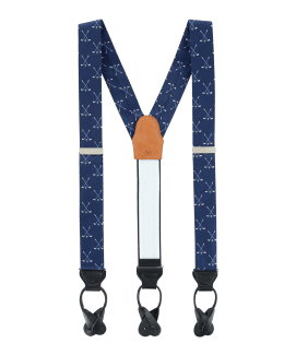 Trafalgar Silk Suspenders w Braces - Navy Blue Maroon And Gold - Classic  Leather - Conseil scolaire francophone de Terre-Neuve et Labrador