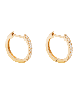 Medium Diamond Pave Huggie Earrings