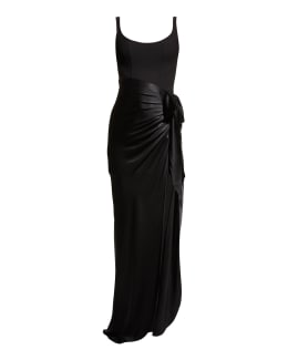 slim fit dress slacks Adrianna Women's Stretch Halter Neck Ball Gown - Black main image 0