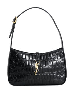 Le 5 à 7 Hobo Bag in Crocodile-Embossed Leather