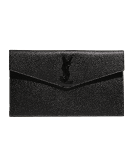 SAINT LAURENT Uptown croc-effect leather pouch  Saint laurent, Clutch  outfit, Ysl uptown pouch