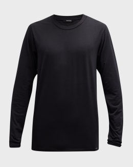 TOM FORD Men's Ribbed Henley Long-Sleeve T-Shirt | Neiman Marcus