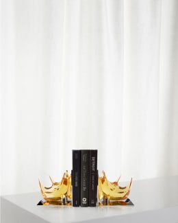 John-Richard Collection Agate on Brass Bookends, Set of 2