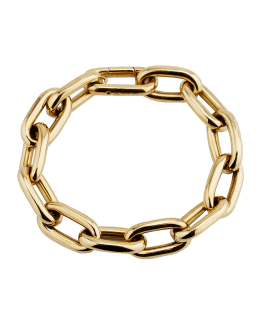 Personalized Bracelet, Gold Paperclip Chain Toggle Bracelet, Letter M  Monogram Coin Initial Disc Chunky Link Bracelet, Statement Bracelet
