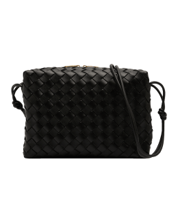 BOTTEGA VENETA  Mini Loop Intrecciato Leather Crossbody Bag