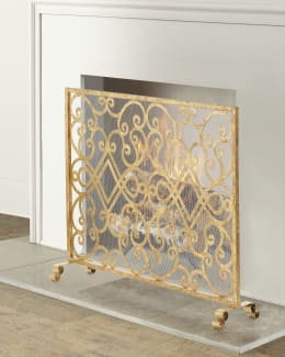 Leaf Scroll Fire Screen | Neiman Marcus
