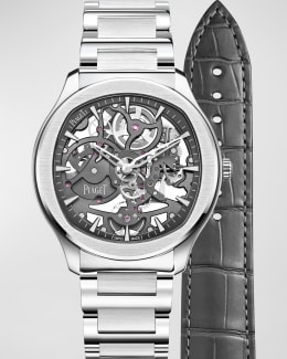 PIAGET 42mm Polo Skeleton Watch, Blue | Neiman Marcus