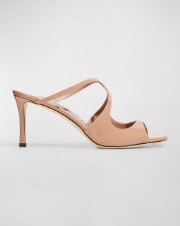 Jimmy Choo Anise Metallic Leather Slide Sandals | Neiman Marcus