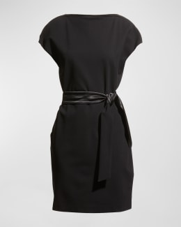 Spanx Leather-Like Combo Fitted Dress | Neiman Marcus