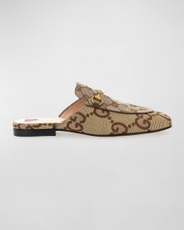 Gucci GG Supreme Monogram Horsebit Slipper Mule Size 6G Men's