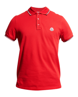 Moncler Men's Logo-Collar Polo Shirt | Neiman Marcus