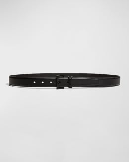 Saint Laurent Cassandre YSL Buckled Leather Belt | Neiman Marcus