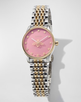 Gucci 29mm Pink Dial Two Tone Steel Bracelet Watch Neiman Marcus