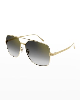 Cartier Signature Screw Metal Aviator Sunglasses | Neiman Marcus