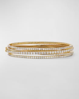 David Yurman Carlyle Bracelet in 18K Yellow Gold with Pavé Diamonds