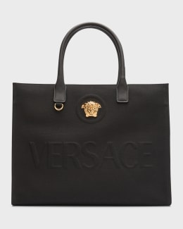 Versace La Medusa North-South Leather Tote Bag | Neiman Marcus