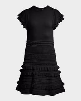 Shoshanna Vivienne Scalloped Floral Lace Midi Dress | Neiman Marcus