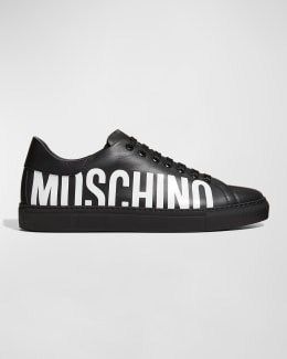 Moschino Men's Two-Tone Logo Low-Top Sneakers | Neiman Marcus