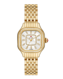 MICHELE Meggie Diamond Bezel and Mother of Pearl Watch Two Tone