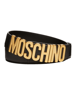 Men's Ricky Logo Plaqué Leather Belt