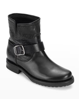 Frye Natalie Leather Short Engineer Boots Neiman Marcus
