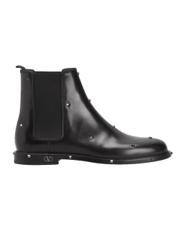 Prada Men's Tronchetti Studded Leather Chelsea Boots | Neiman Marcus
