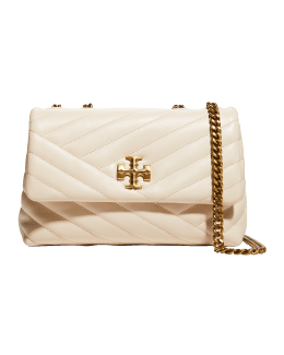 Tory Burch 143707 Small Kira Chevron Convertible Shoulder Bag in White Gold  $548