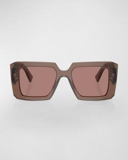 Prada Logo Acetate Butterfly Sunglasses | Neiman Marcus
