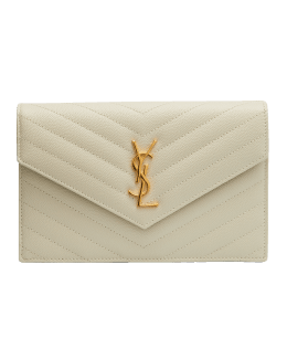Saint Laurent Ysl Monogram Quilted Envelope Clutch Bag Nero