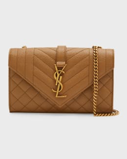 【SAINT LAURENT】ENVELOPPE スモール ラムスキン ショルダー ENVELOPE SMALL IN QUILTED GRAIN DE POUDRE EMBOSSED LEATHER