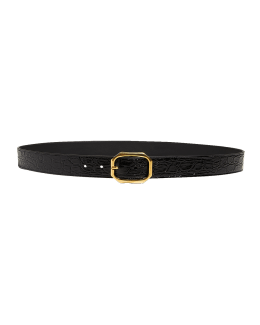 Saint Laurent YSL Monogram Leather Belt | Neiman Marcus
