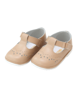 L Amour Shoes Girl s Louise Scalloped Leather T Strap Mary Jane