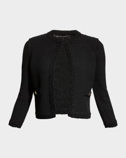 St. John Compact Boucle Knit Notch-Collar Single-Breasted