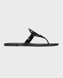 Tory Burch Miller Leather Medallion Flat Thong Sandals Neiman Marcus