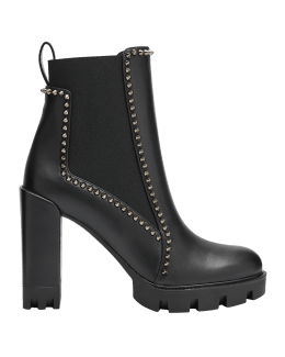 Christian Louboutin Turela Leather Side Zip Red Sole Booties