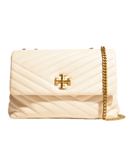 Tory Burch 143707 Small Kira Chevron Convertible Shoulder Bag in White Gold  $548