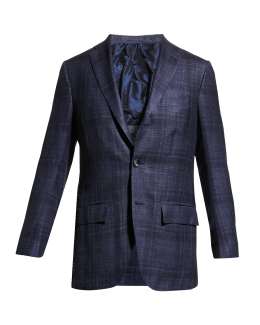 Kiton Men's Cashmere Check Sport Coat | Neiman Marcus
