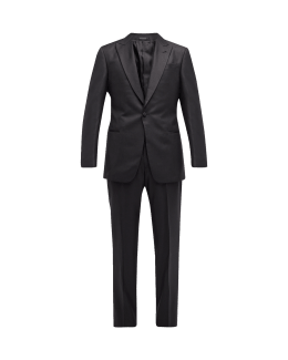 LOUIS VUITTON Dark Navy Wool Flat Front Suit Size EU 44. US 34