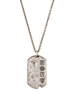 John Varvatos ANCIENT PADLOCK Men's Chain Necklace in Silver and Brass