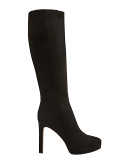 suede platform boots knee high